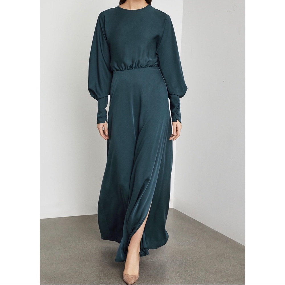 BCBG Full Length Draped Back Dress